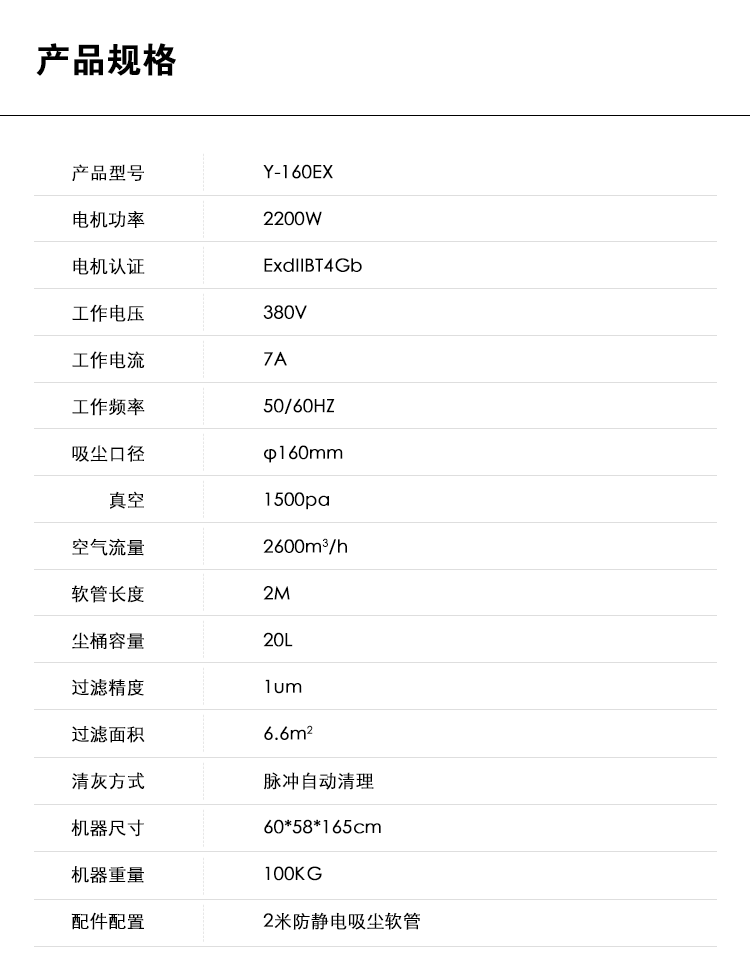 御衛仕防爆除塵器Y-160EX